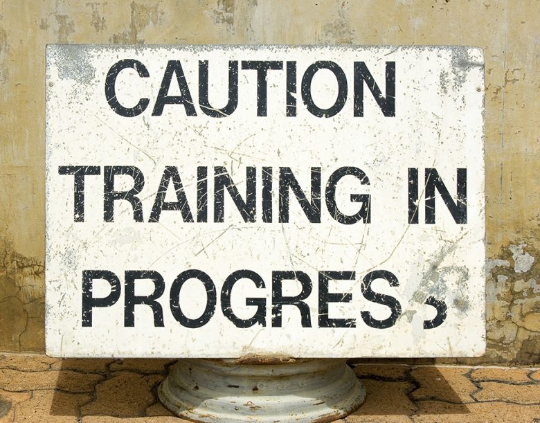 Caution Training in Progress sign