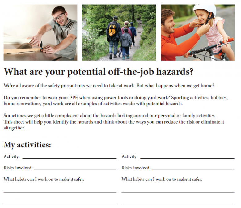 SafeStart's off-the-job contest form was created by its safety committee