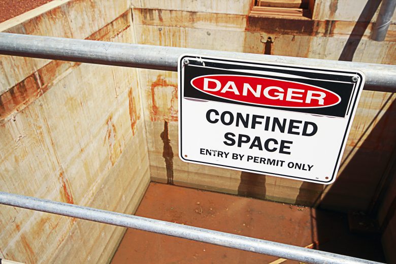 Danger Confined Space Enter by Permit Only