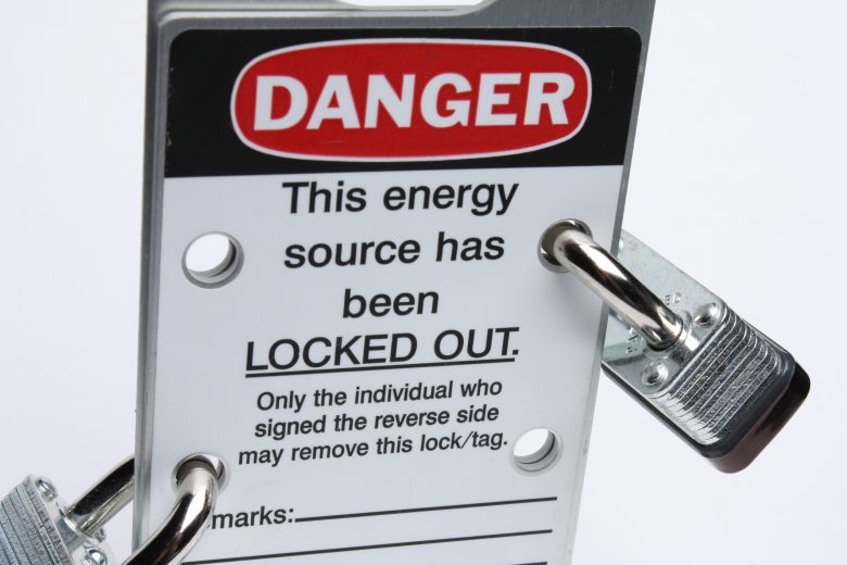 Sign that reads Danger: This energy source has been locked out