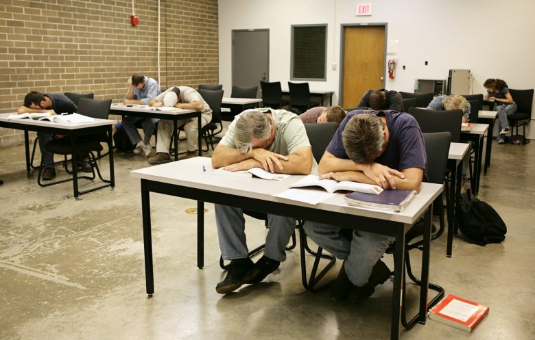 Entire training class asleep on their desks