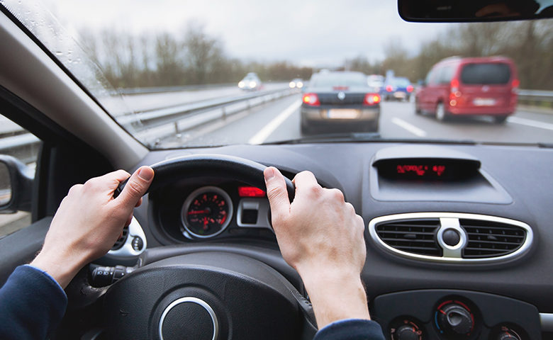 driving car on highway