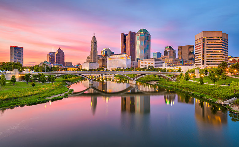 Columbus, Ohio, USA skyline on the river