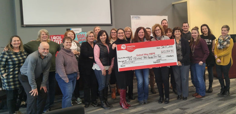 SafeStart Giant Cheque for United Way