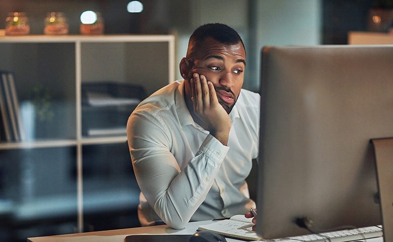 Employee bored completing training online